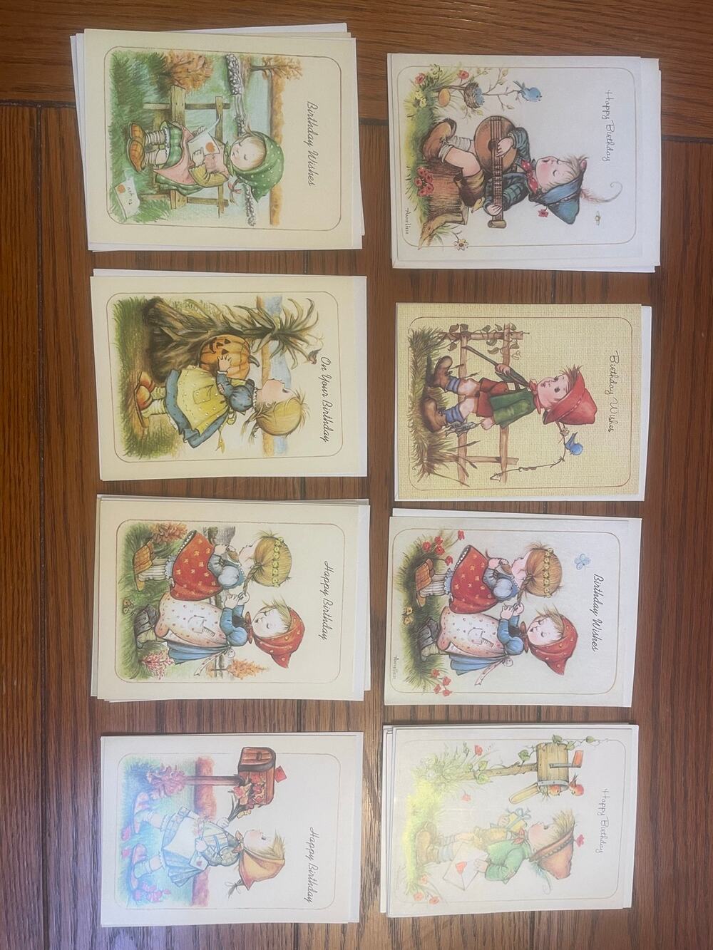 15 Vintage Anneliese Style BDay Greeting Cards Unused w Original Envelopes Lot